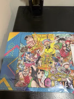 One Piece Card Official Playmat Limited Edition Vol 5 & Luffy Card Promo In Hand - Image 2