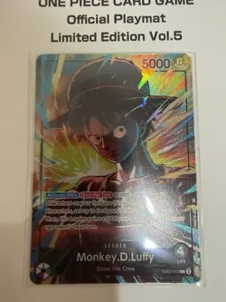 One Piece Card Official Playmat Limited Edition Vol 5 & Luffy Card Promo In Hand - Image 5