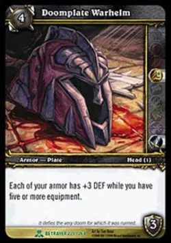 Heavy Play WoW TCG Doomplate Warhelm Servants of the Betrayer World of Warcraft - Image 1