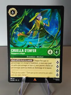 Carte LORCANA FR - Chapitre 12 92/204 Cruella d'enfer - Rare non Foil Neuf - Image 1