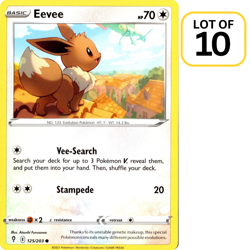 Eevee 125/203 Common Evolving Skies Lot of 10 Lightly Played Pokemon Cards - Image 2