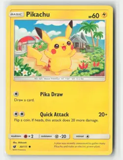 Pikachu 30/111 Common Crimson Invasion Pokemon Near Mint - Image 1