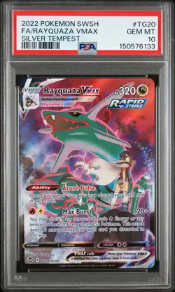 2022 POKEMON SWORD & SHIELD SILVER TEMPEST #TG20 FULL ART/RAYQUAZA VMAX PSA 10 - Image 1