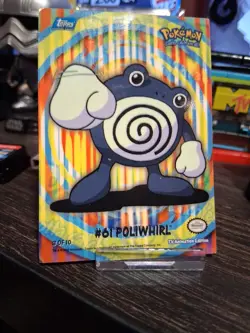 2000 Topps Pokemon Stick On #3 61 Poliwhirl Series 2 Chase TV Animation Sticker - Image 5