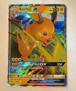 Pokemon TCG Raichu GX 20/68 Hidden Fates Holo Ultra Rare Eng 210 HP 2019 - Image 1