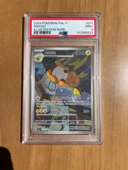 Pokemon Raichu 211 PSA 9 Evoluzioni a Paldea Full Art Italiano ✅ GEM MINT - Image 2