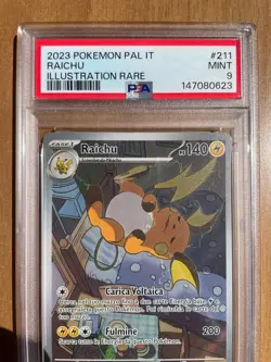Pokemon Raichu 211 PSA 9 Evoluzioni a Paldea Full Art Italiano ✅ GEM MINT - Image 3