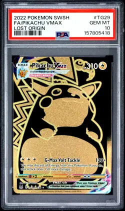 2022 Pokemon Sword & Shield Lost Origin Pikachu VMAX Fa Lost Origin PSA 10 #TG29 - Image 1