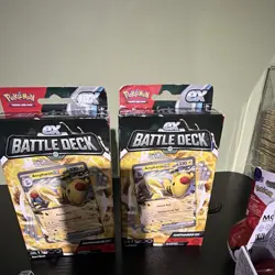 Pokemon Pokemon TCG Ampharos ex Battle Deck Lot of 2 60-Card Decks English 2024 - Image 1