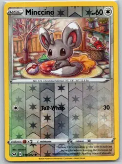 Minccino 146/202 Common Sword & Shield Pokemon Reverse Holo Near Mint - Image 1