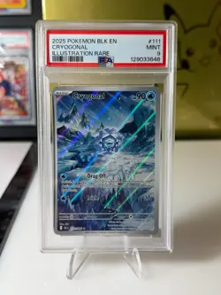 2025 Cryogonal Illustration Rare PSA 9 Mint Pokemon BLK English Art #111 - Image 1