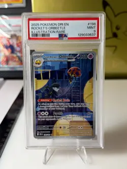 2025 Rocket’s Orbeetle Illustration Rare PSA 9 Mint Pokemon DRI English #198 - Image 1