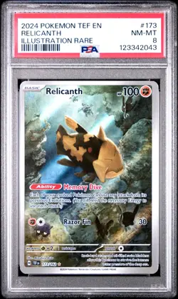 2024 POKEMON TEF EN-TEMPORAL FORCES #173 RELICANTH ILLUSTRATION RARE PSA 8 - Image 1