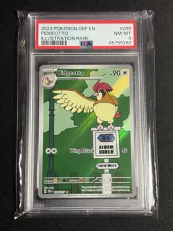 Pokemon Pidgeotto SV03 Obsidian Flames 208/197 Illustration Rare Holo PSA 8 - Image 1