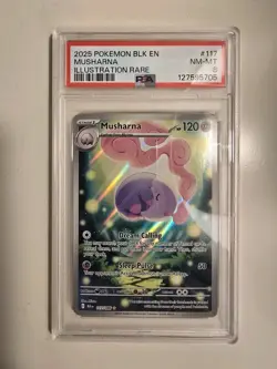 2025 POKEMON BLK EN-BLACK BOLT ILLUSTRATION RARE #117 MUSHARNA PSA 8 - Image 1