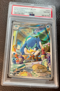 PSA 8 💎 Quaxwell #207 Illustration Rare Holo 2023 Pokemon Paldea Evolved - Image 1