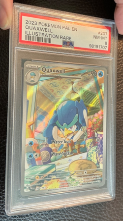 PSA 8 💎 Quaxwell #207 Illustration Rare Holo 2023 Pokemon Paldea Evolved - Image 2
