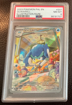 PSA 8 💎 Quaxwell #207 Illustration Rare Holo 2023 Pokemon Paldea Evolved - Image 3