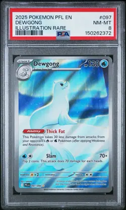 2025 Pokemon Phantasmal Flames Dewgong Illustration Rare #097/094 PSA 8 - Image 1