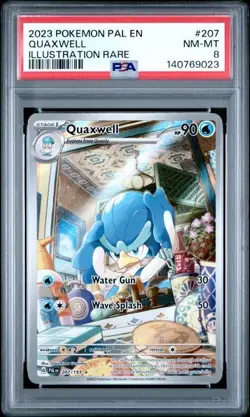 2023 POKEMON PAL EN-PALDEA EVOLVED #207 QUAXWELL ILLUSTRATION RARE PSA 8 - Image 1