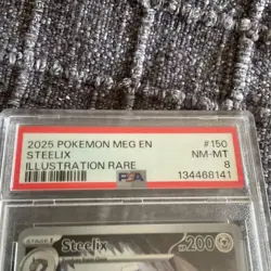 Pokemon TCG Steelix Me01 Mega Evolution Illustration Rare Holo PSA 8 150/132 - Image 2
