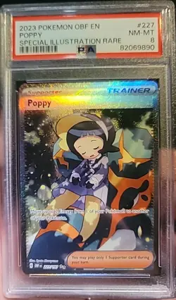 Pokemon Obsidian Flames POPPY 227/197 Holo Special Illustration Rare PSA 8 - Image 1