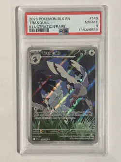 2025 POKEMON BLK EN-BLACK BOLT ILLUSTRATION RARE #149 TRANQUILL PSA 8 - Image 1