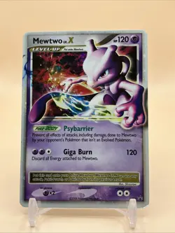 Mewtwo LV.X DP28 Black Star Promo 2008 Holo Rare Pokemon Card TCG Bottom Corner - Image 1
