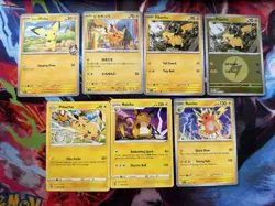 Pokemon TCG Pikachu Raichu Pichu Lot (7) ENG JPN Mixed Cards Various Sets NM - Image 1