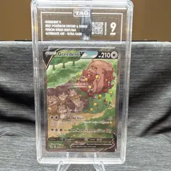 TAG 9 Graded Greedent V Alternate Art Full Art 257/264 Fusion Strike 2021 Holo - Image 1