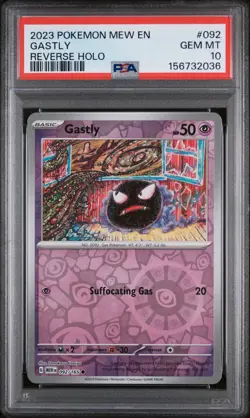 2023 POKEMON MEW EN-151 GASTLY #092 PSA 10 - Image 1