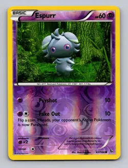 Espurr 42/106 Common Flashfire Pokemon Reverse Holo Lightly Played - Image 1