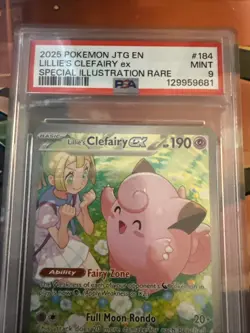 Pokemon Journey Together Lillie's Clefairy EX Card 184/159 Sir PSA9 ( Regrade ) - Image 2