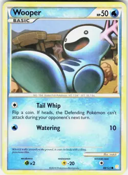 Wooper 88/123 Common HeartGold & SoulSilver Pokemon Lightly Played - Image 1