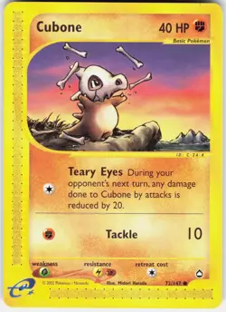 Cubone 72/147 Common Aquapolis Pokemon Near Mint - Image 1