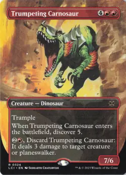Trumpeting Carnosaur (Borderless) R The Lost Caverns of Ixalan 324 NM - Image 1