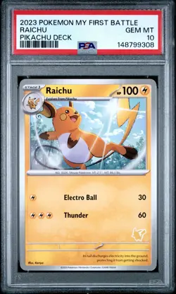 2023 POKEMON MY FIRST BATTLE-PIKACHU DECK RAICHU PSA 10 - Image 1