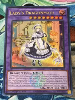 YuGiOh! - Lady's Dragonmaid 1st Edition Ultra Rare BLMM-EN049 NM - Image 1