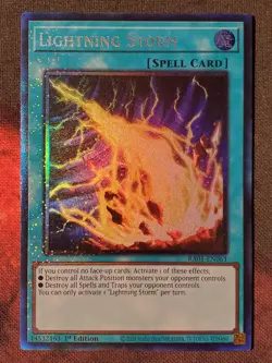 Yugioh Lightning Storm RA01-EN061 Prismatic Collector's Rare 1st Edition NM - Image 1