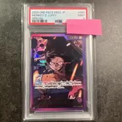 One Piece Karte EB02 OP05-060 L Monkey D. Luffy Parallel GOLD Anime 25th PSA 9 - Image 1