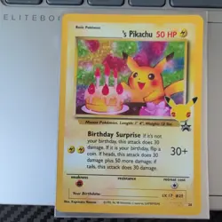 RARE Pikachu's Birthday Promo 25th Anniversary Pokemon Card MINTGREAT CONDITION - Image 2