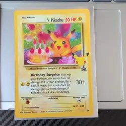 RARE Pikachu's Birthday Promo 25th Anniversary Pokemon Card MINTGREAT CONDITION - Image 3