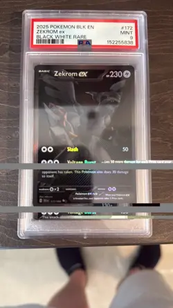 Pokemon Black Bolt Zekrom Ex 172/086 PSA 9 Graded Card Mint English - Image 2