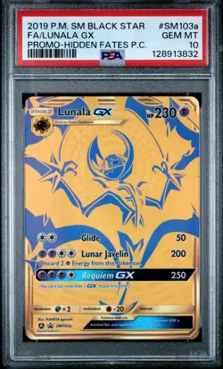 Lunala GX SM103a PSA 10 SM Black Star Promo Gol Alterntate Art Pokemon Card PC - Image 1