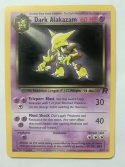 Dark Alakazam Team Rocket PokeNonHolo Rare Card - 18/82 LP - Image 1