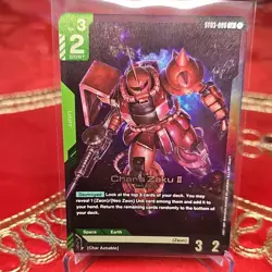 Char's Zaku II LEG Unit Gundam Card Game Bandai ST03-006 Char Aznable Cost 2 - Image 1