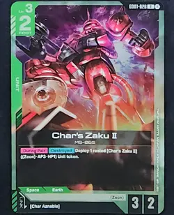 Char's Zaku II | R | GD01-026 | English | Foil | NM | Bandai | Gundam Card Game - Image 1