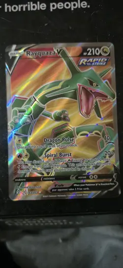 Pokemon TCG Rayquaza v Evolving Skies Holo Ultra Rare Card 193/203 - Image 2