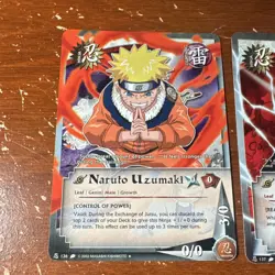 Naruto CCG Naruto Uzumaki & Sasuke Uchiha #136 #137 Revenge and Rebirth Cards - Image 2