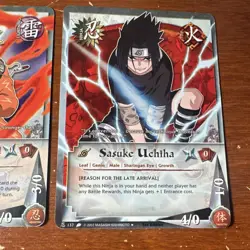 Naruto CCG Naruto Uzumaki & Sasuke Uchiha #136 #137 Revenge and Rebirth Cards - Image 3